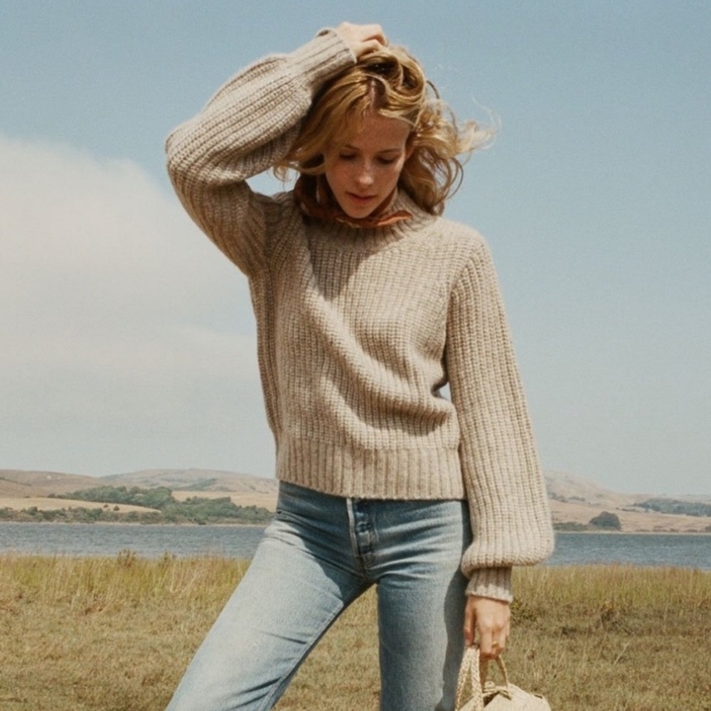 Doen raglan sweater in lulu oatmeal